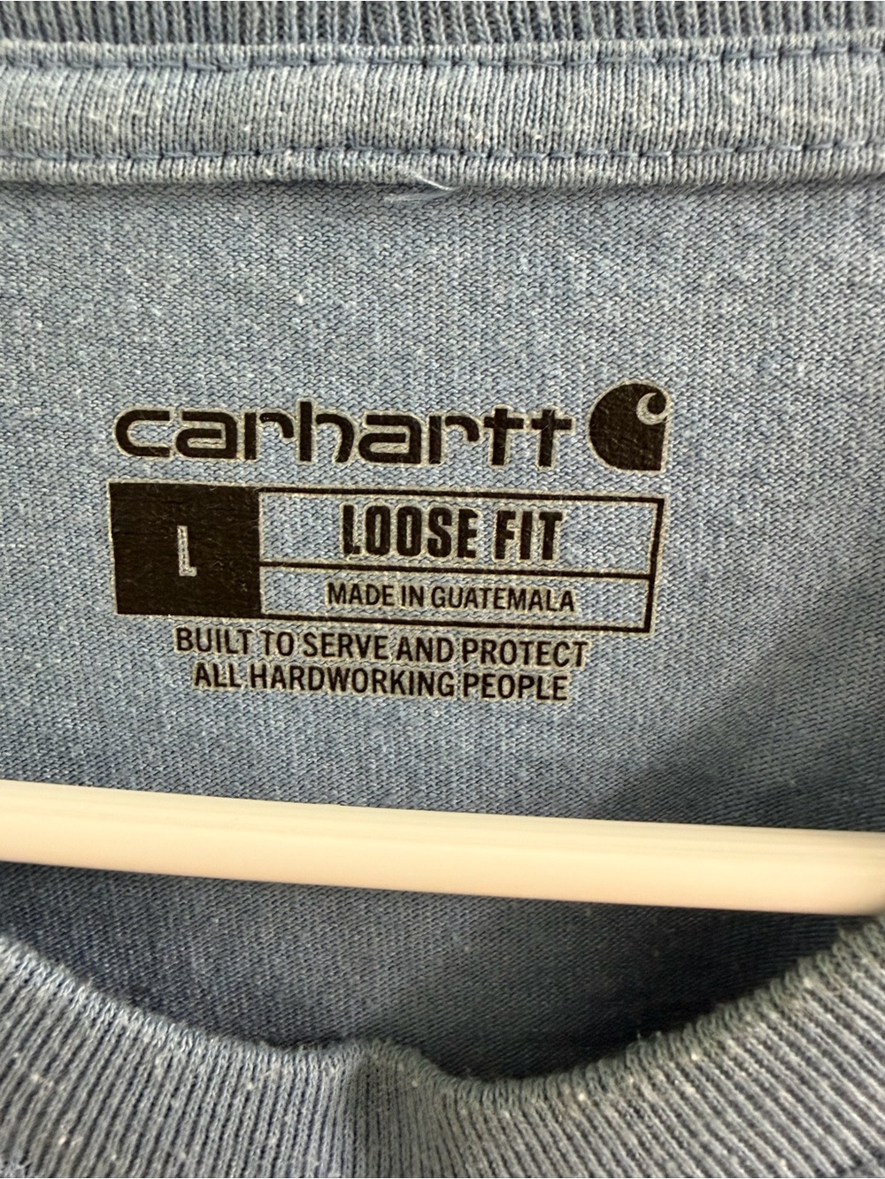 Carhartt K126 Light Blue Dearborn Long Sleeve Pocket Tee L Gorpcore Workwear - Picture 2 of 5